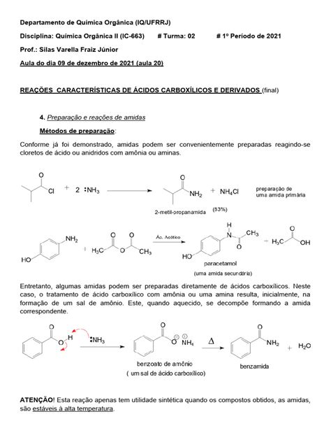 Aula 19 Cidos Carboxlicos E Derivados Final Download Grátis Pdf