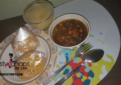 Eba and egusi soup Recipe by zainab umar - Cookpad