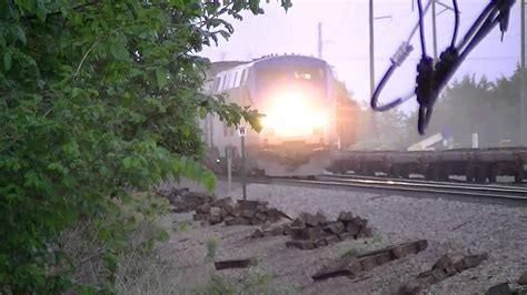 Amtrak Slowly Passes Through Closed Railroad Crossing Youtube