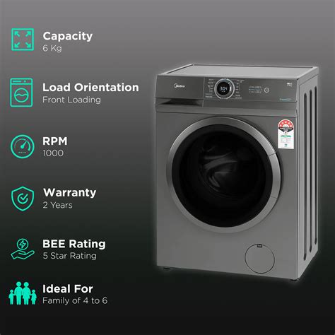 Buy Midea 6 Kg 5 Star Fully Automatic Front Load Washing Machine