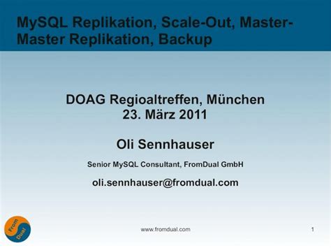 Pdf Doag Sig Mysql Replikation Scale Out Master Master