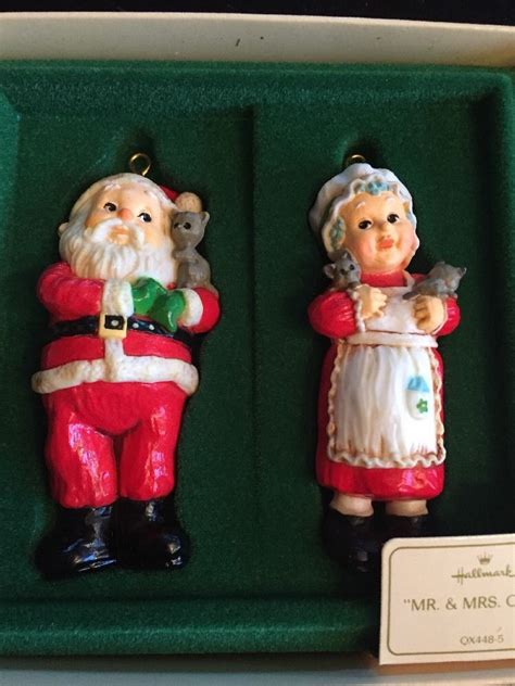 1981 Mint Vtg Mr Mrs Claus Hallmark Keepsake Christmas Ornaments Antique Price Guide Details