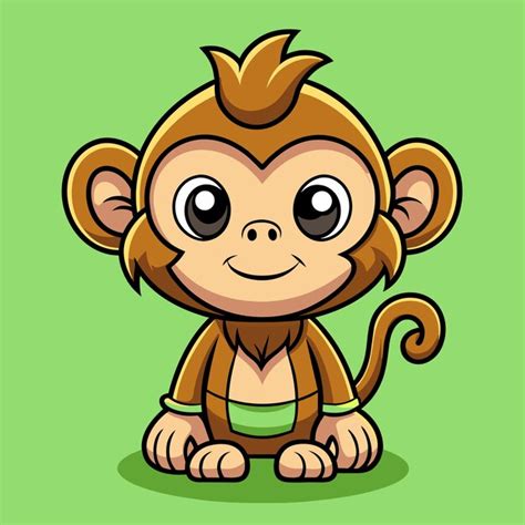 Cartoon Monkey Vector Clipart For School Projects Premium Ai