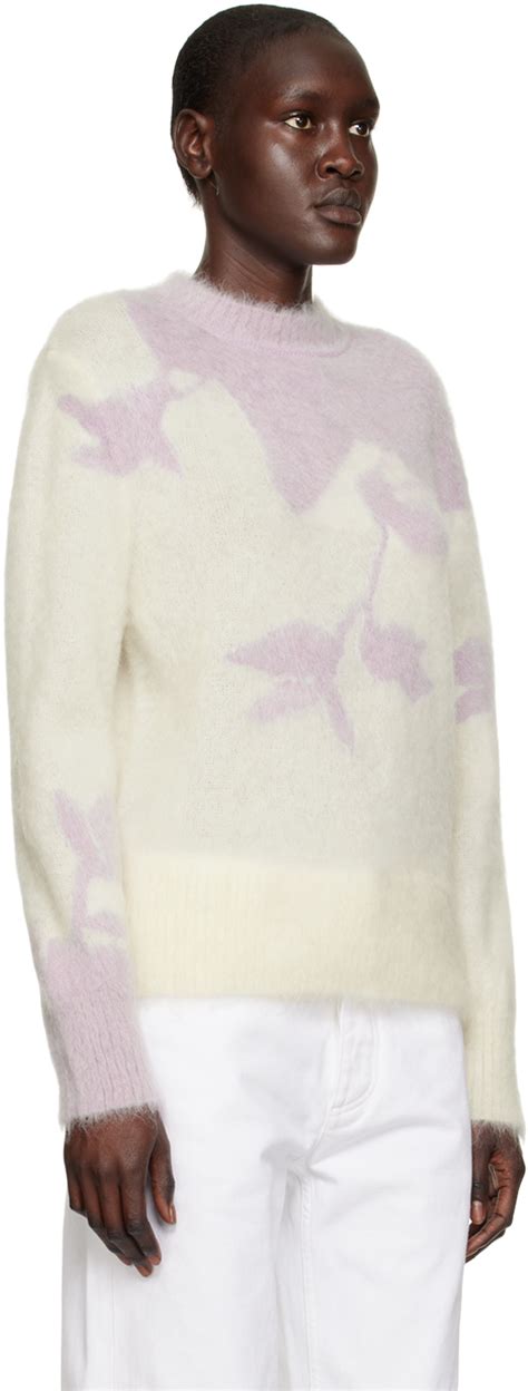 Erdem Purple Off White Salma Sweater Erdem