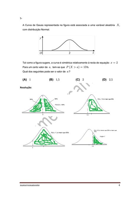 Distribuição normal curva de gauss exercícios resolvidos PDF