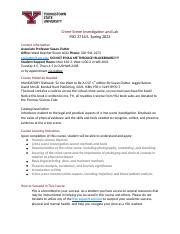 Fsci Csi Syllabus Sp Revised Docx Crime Scene