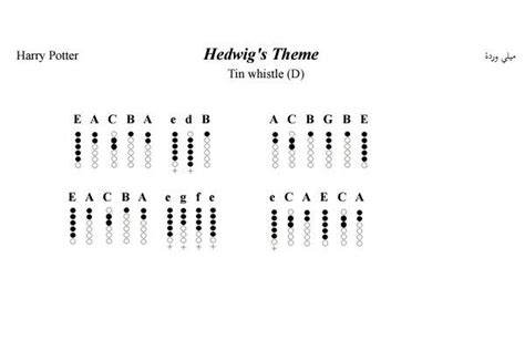 Hedwig S Theme Harry Potter Tin Whistle Tabs Pennywhistles Tin Whistles And Tabs Pinterest