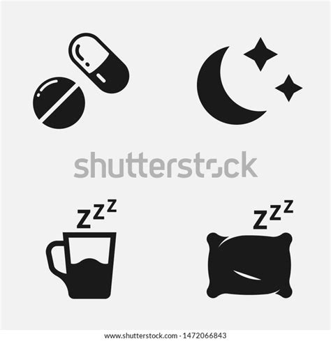 Set Sleep Black White Icons 스톡 일러스트 1472066843 Shutterstock