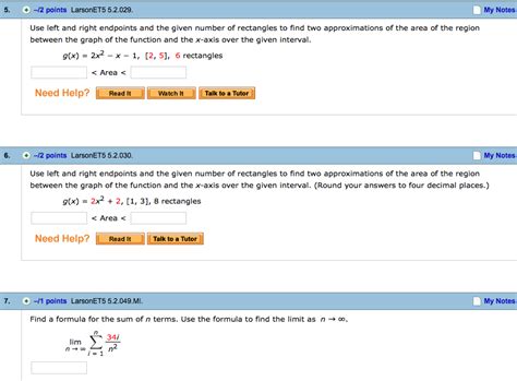 Solved Use Left And Right Endpoints And The Given Number Of Chegg