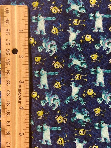 Monster Inc Fabric Mike Wazowski Sully Pixar Fabric Cotton Look At