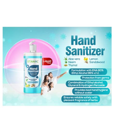 Etanol 80 Alcohol Based Liquid Hand Sanitizer 500 ML Pack Of 3 Buy