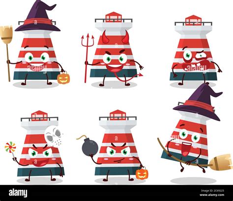 Halloween Expression Emoticons With Cartoon Character Of Mercusuar