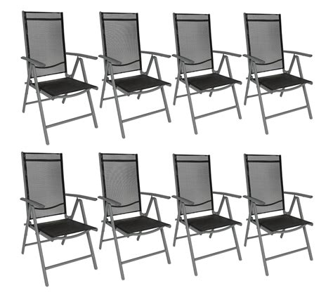 Lot De Chaises De Jardin Pliantes En Aluminium Noir Anthracite