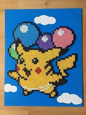 Pixel Art Perles A Repasser Pokemon Tableau De Pikachu Avec Sa Pomme