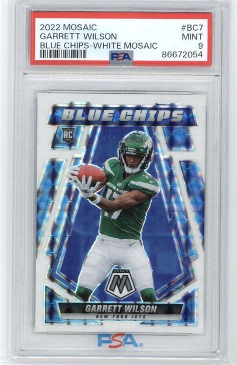 Garrett Wilson 2022 Mosaic BC 7 Blue Chips White 25 PSA 9 Price