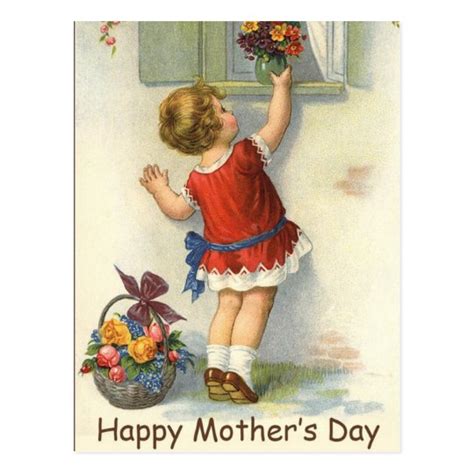 Happy Mothers Day Vintage Postcard Uk