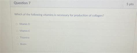 Solved Question 75 ﻿ptswhich Of The Following Vitamins Is