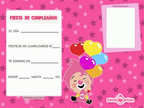 Invitaciones De Plim Plim Para Imprimir Todo Peques