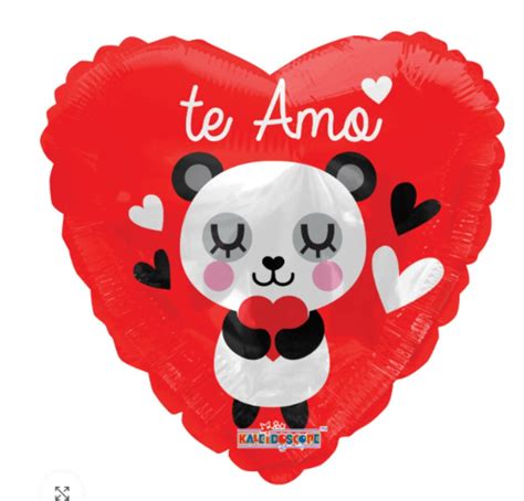 Globo Metalico Oso Panda Te Amo De San Valentin Pulgadas En Forma