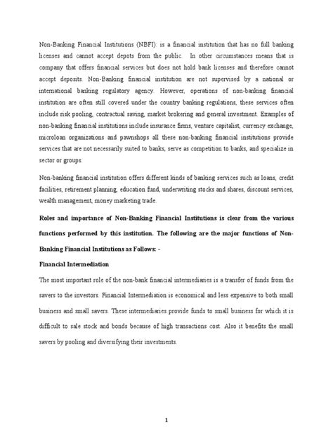 Non Banking F Institutions New2 Pdf Non Bank Financial