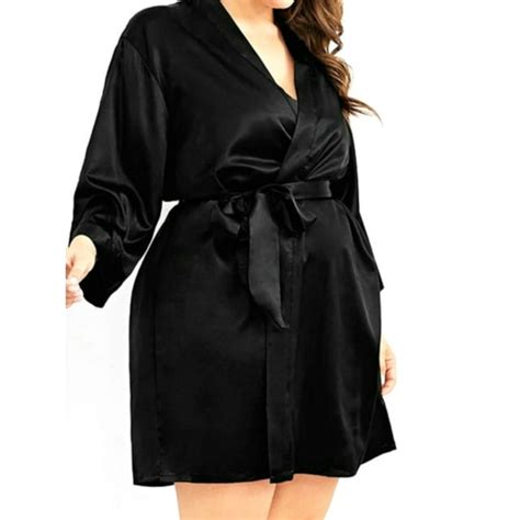 Enjiwell Plus Size Womens Silk Satin Kimono Robe Dressing Gown Bridal