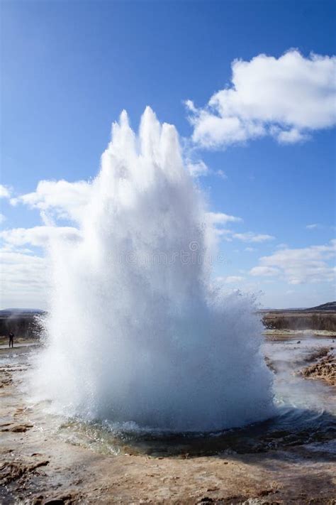 Strokkur Geysir Eruption At The Geysir Geothermal Park In Iceland