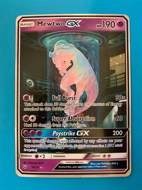 Mewtwo Gx 78 73 Shining Legends Full Art Holo Secret Rare Pokemon Card Ebay