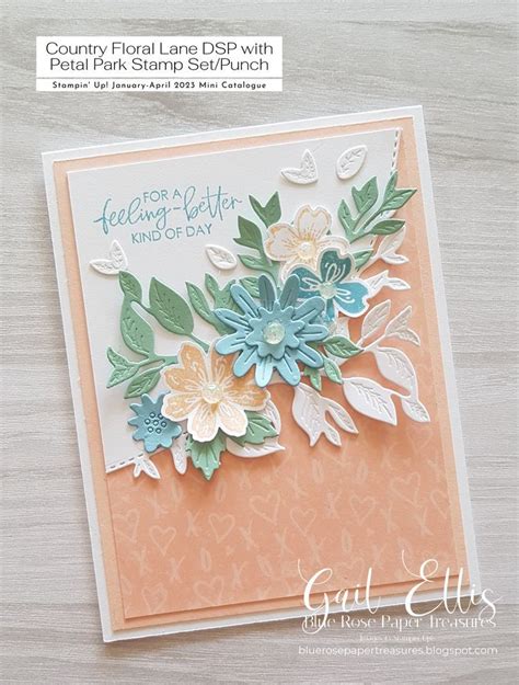 Country Floral Lane Dsp Petal Park Bundle Around The Bend Dies Cards