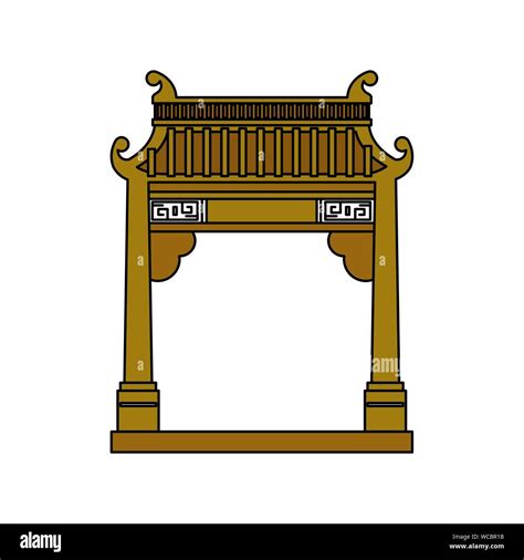 Chinese Arch Building Traditional Icon Stock Vector Image And Art Alamy