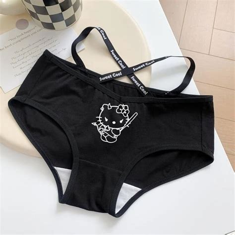 Anime Kuromi Underwear For Girls Cute Hello Kitty Pure Cotton Pants Cartoon Kawaii Melody Women