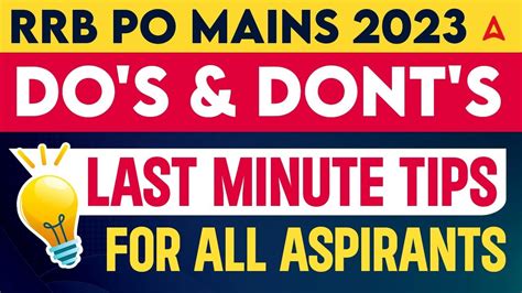 Last Minute Tips For RRB PO Mains 2023 Do S Don Ts In RRB PO Mains