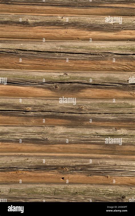 Old Log Cabin Wall Texture Dark Rustic House Log Wall Horizontal