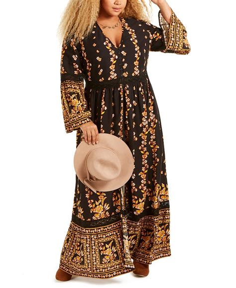 Band Of Gypsies Trendy Plus Size Printed Maxi Dress Macys