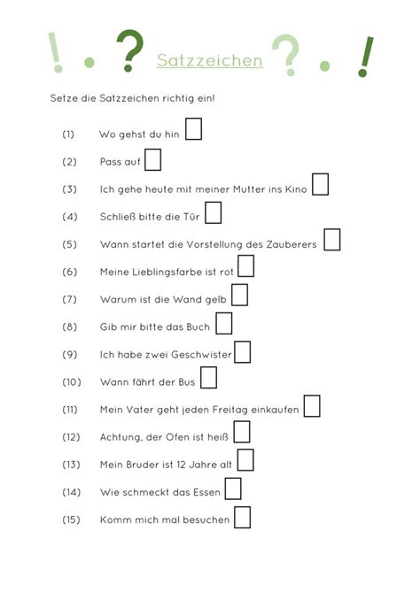 Eine Satzzeichen Bung F R Deutsch Unterrichtsmaterial Im Fach Deutsch