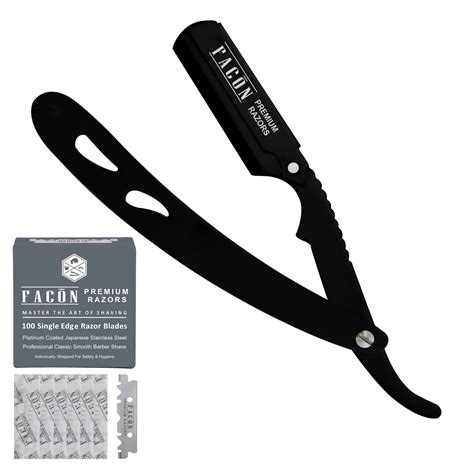 Snapklik.com : 100 BLADES + Facon Professional Traditional Straight Edge Barber Razor