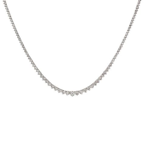 5 Ctw Round Lab Grown Diamond Graduated Riviera Fashion Tennis Necklace