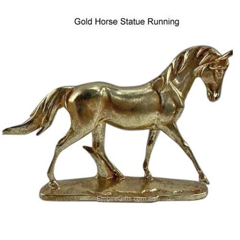 Gold Horse Statue Figurine Gold Race Horse Running - Empire Gifts | Gift Ideas