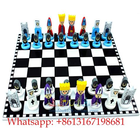 Chess Set High Quality Wooden for Children Colorful Cartoon Characer ...