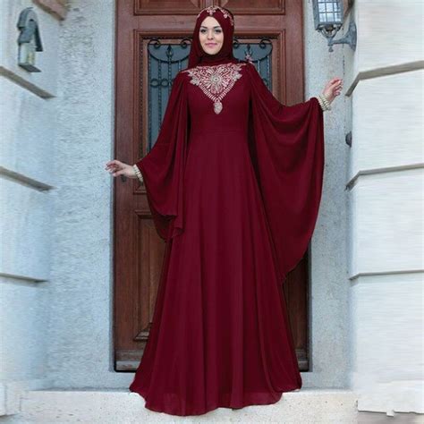 Elegant Muslim Lace Embroidery Abaya Dress Maxi Evening Vestidos Flare