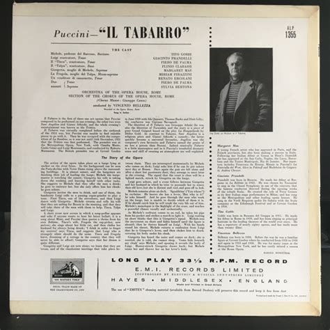 Il Tabarro De Giacomo Puccini Tito Gobbi Margaret Mas Giacin 1956