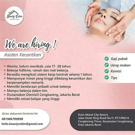 Lowongan Karyawati Asisten Salon Kecantikan AtmaGo