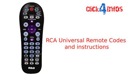 RCA Universal Remote Codes and instructions