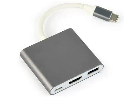 Видеоадаптер Cablexpert A CM HDMIF 02 SG USB C M x USB C F XHDMI