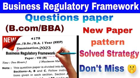 B St Year Paper Pattern Business Regulatory Framework