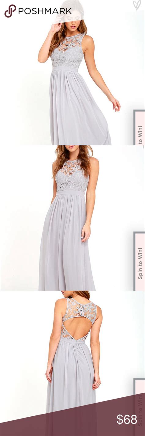 Lulus SO FAR GOWN GREY LACE MAXI DRESS Lace Maxi Dress Maxi Dress