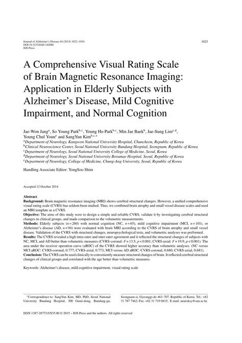 PDF A Comprehensive Visual Rating Scale Of Brain Magnetic Resonance