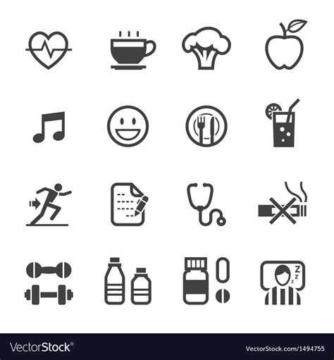 Health and Wellness icons Royalty Free Vector Image