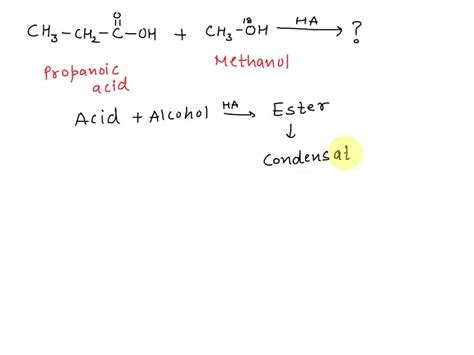 SOLVED: The product of the following reaction: HA CH3CH2COH CH3 180H ...