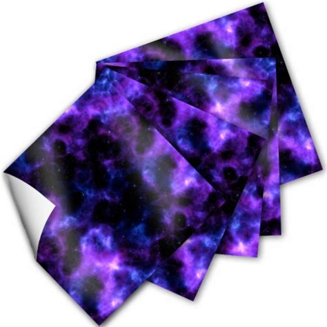 Craftopia Purple Blue Galaxy Space Patterned Craft Vinyl Squares 5