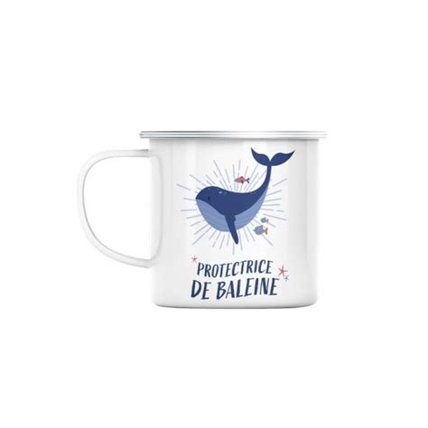 Mug en Métal Emaillé Protectrice de Baleine Mer Ocean Ecologie